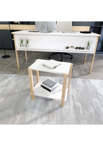 Zenith Ofis Masa Takım 150CM Beyaz Meşe