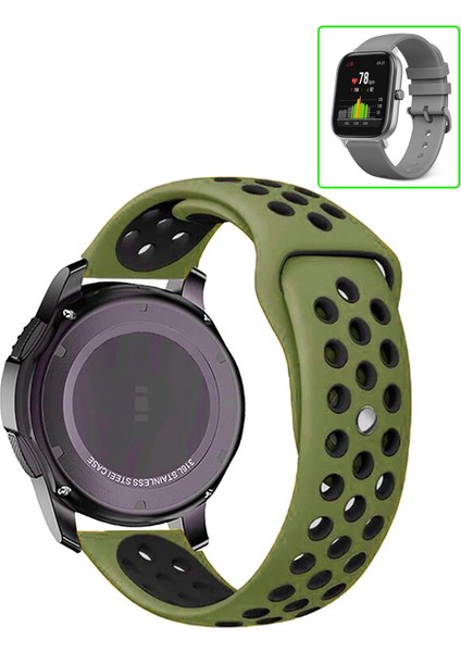 Amazfit Gts Gts2 Gts3 Gts4 Akıllı Saat Uyumlu Kordon Delikli Desenli Silikon Kayış
