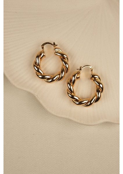 Burgu Model Gold Çelik Halka Küpe modelleri