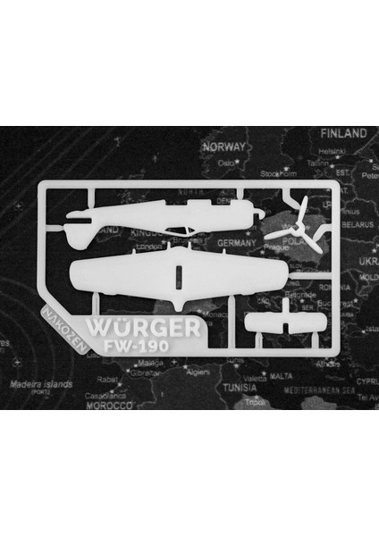 3’lü FW-190 Würger Uçak Maketi Kit Kartı Seti