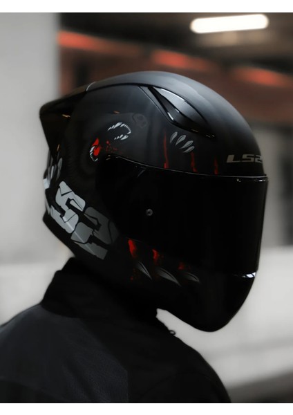 Rapıd 2 Race Clawn Mat Siyah-Gri-Kırmızı Kask C1