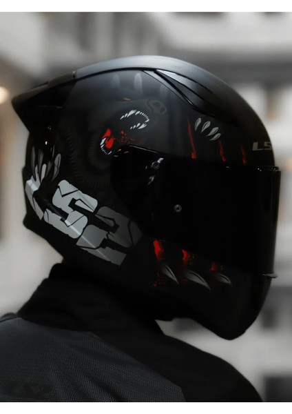 Rapıd 2 Race Clawn Mat Siyah-Gri-Kırmızı Kask C1
