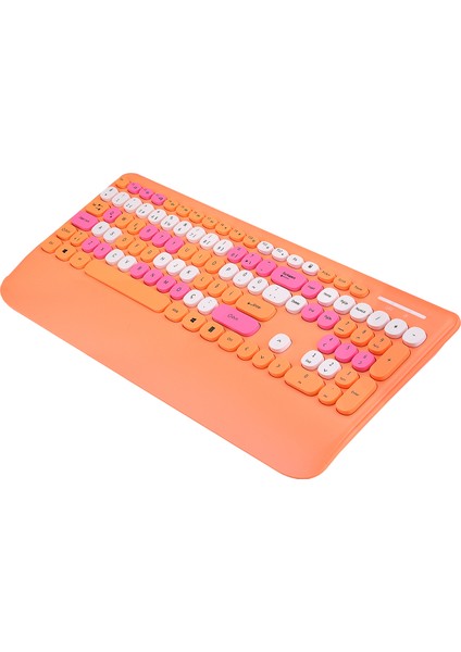 KM-6281 Candy Renkli Tuşlu Turuncu Kablosuz Q Multimedia Klavye + Mouse Set