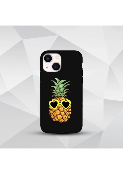 Apple iPhone 15 Lansman Içi Kadife "ananas" Baskılı Telefon Kılıfı