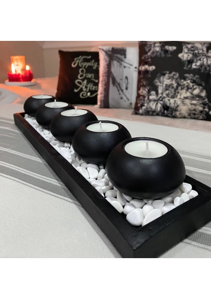 Mor Villa El Yapımı 5'li Set,Mumluk,Dekoratif Mumluk,Tealight Mumluk,Hediyelik Eşya