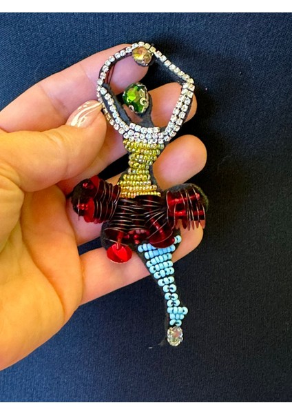 13X6 cm Taş Payet Boncuk Işleme Balerin Kız Arma Yama Dikiş Giyim Aksesuarı