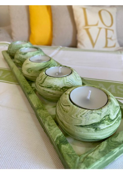 Mor Villa El Yapımı 5'li Set,Mumluk,Dekoratif Mumluk,Tealight Mumluk,Hediyelik Eşya