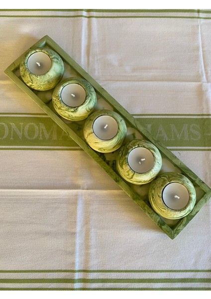 Mor Villa El Yapımı 5'li Set,Mumluk,Dekoratif Mumluk,Tealight Mumluk,Hediyelik Eşya