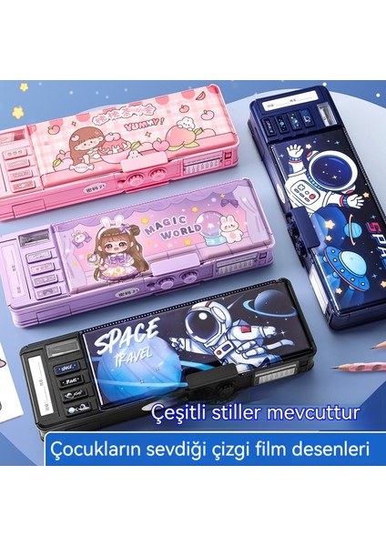 Çok Fonksiyonlu Çocuk Şifreli Kilit Mekanizmalı Kalem Kutusu (Yurt Dışından)