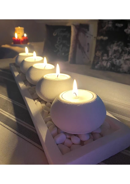 Mor Villa El Yapımı 5'li Set,Mumluk,Dekoratif Mumluk,Tealight Mumluk,Hediyelik Eşya