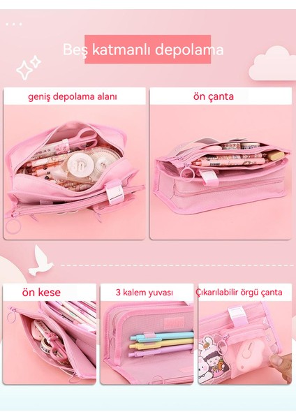 Ilkokul ve Ortaokul Öğrencileri Sevimli Karikatür Büyük Kapasiteli Kalem Kutusu (Yurt Dışından) fırsatları