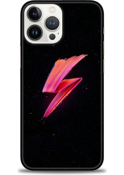 iPhone 13 Pro Kılıf Hd Baskılı - Pembe Şimşek