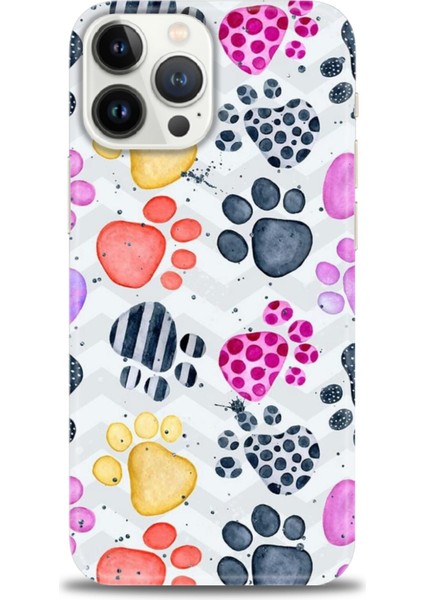 iPhone 15 Pro Max Kılıf Hd Baskılı - Renkli Patiler