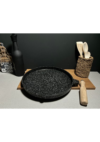 Tek Taraflı Granit Döküm Gözleme ve Izgara Tava 35 cm Derin