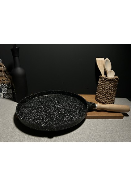 Tek Taraflı Granit Döküm Gözleme ve Izgara Tava 35 cm Derin