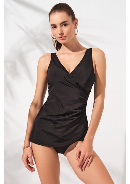 Mara Kruvaze Formlu Tankini Takım Siyah 231501