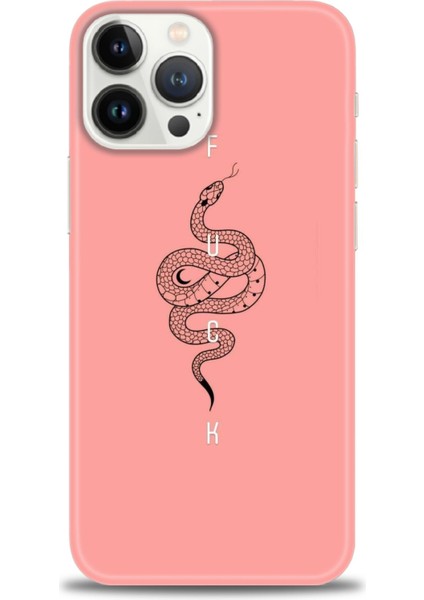 iPhone 16 Pro Max Kılıf Hd Baskılı - Pembe Yılan