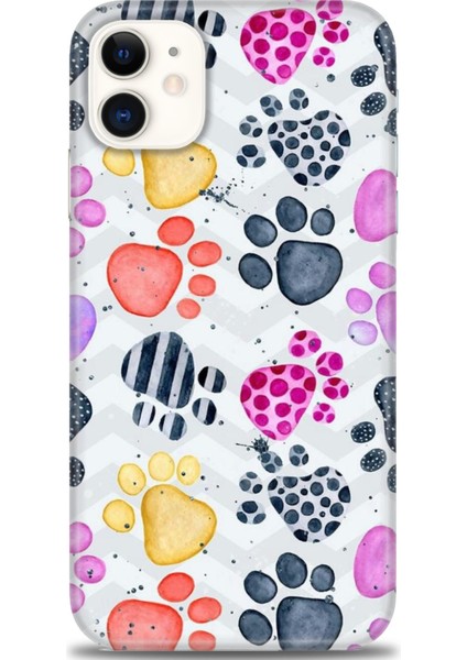 iPhone 11 Kılıf Hd Baskılı - Renkli Patiler