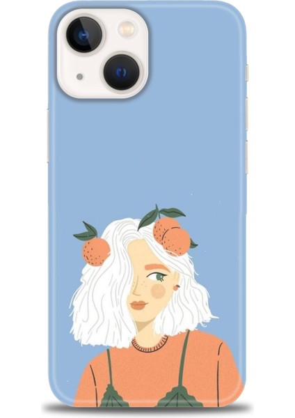 iPhone 13 Mini Kılıf Hd Baskılı - Beyaz Saçlı Kız