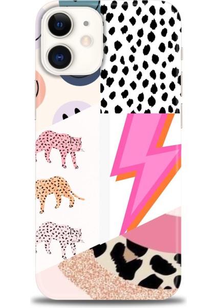 iPhone 12 Kılıf Hd Baskılı - Kaplan Benek Şimşek