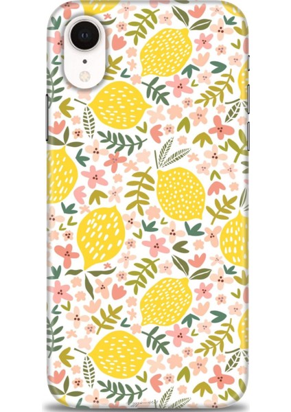 iPhone Xr Kılıf Hd Baskılı - Limon ve Çiçekler
