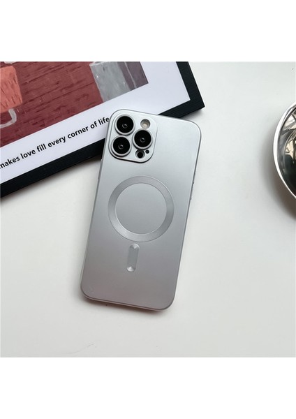 iPhone 12 Metalik Boya Manyetik Emme Cep Telefonu Kılıfı (Yurt Dışından)
