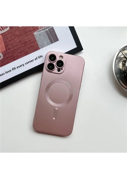 iPhone 13 Metalik Boya Manyetik Emme Cep Telefonu Kılıfı (Yurt Dışından)