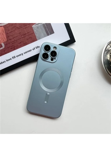 iPhone 11 Metalik Boya Manyetik Emme Cep Telefonu Kılıfı (Yurt Dışından)