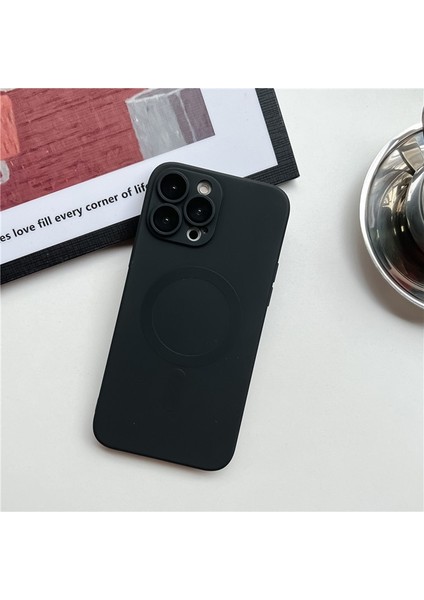 iPhone 12 Metalik Boya Manyetik Emme Cep Telefonu Kılıfı (Yurt Dışından)