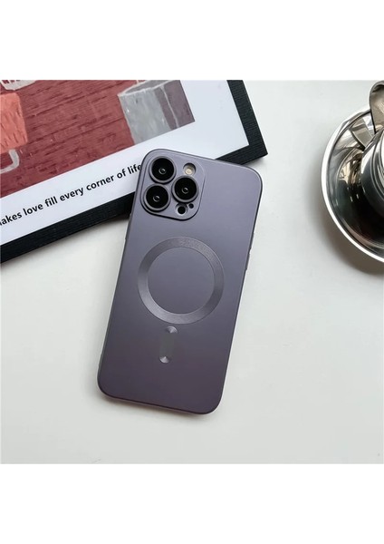 iPhone 11 Metalik Boya Manyetik Emme Cep Telefonu Kılıfı (Yurt Dışından)