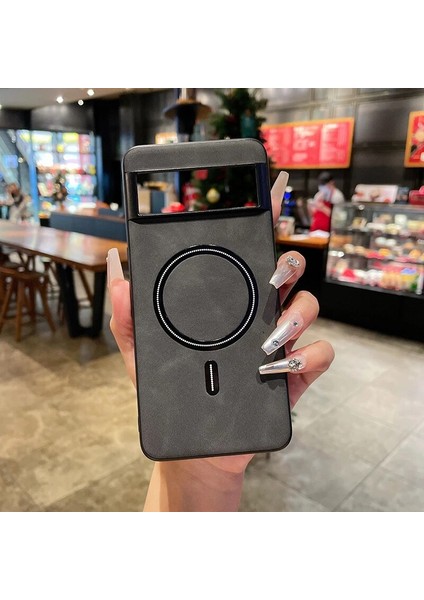 Google Pixel 7 Retro Manyetik Emme Cep Telefonu Kılıfı (Yurt Dışından)