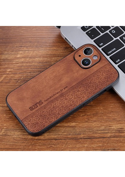iPhone 15 Retro Basınç Çiçek Deseni Pu Cep Telefonu Kılıfı (Yurt Dışından)