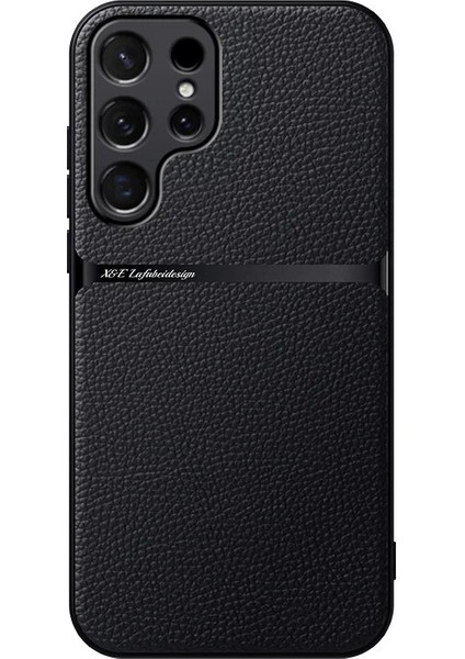 Samsung Galaxy S22 Ultra Liçi Dokusu Manyetik Çekim Cep Telefonu Kılıfı (Yurt Dışından)