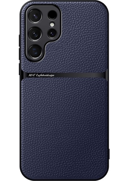 Samsung Galaxy S22 Ultra Liçi Dokusu Manyetik Çekim Cep Telefonu Kılıfı (Yurt Dışından)