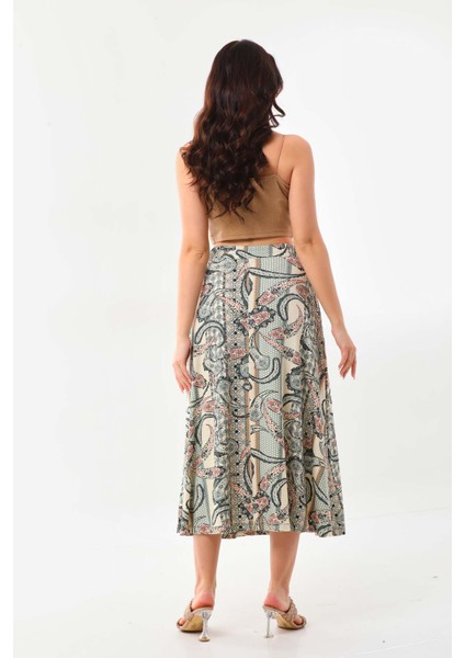 Kadın Desenli Cepli Maxi Etek 23399 Siyah fırsatları