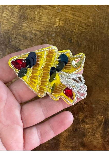 7x5 cm Taş Boncuk Işleme Tasarım Arma Yama Dikiş Giyim Aksesuarı