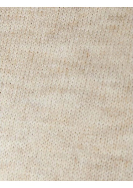 Triko Yelek Balıkçı Yaka Yanları Yırtmaç Detaylı - Koton - 4WAK20004HT - Bej - Xl fırsatları