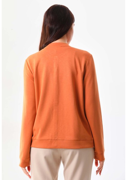 Kadın Desenli Düğmeli Ceket 23969 Kiremit indirimleri