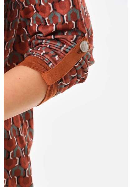 Kadın Desenli Kol Detaylı Ceket 23959 Camel fırsatları