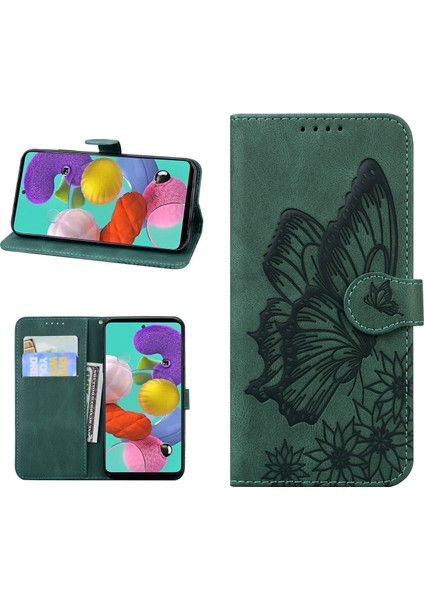 - 9117 Samsung Galaxy S10 Kabartmalı Kelebek Çiçek Deri Folyo Cüzdan Bilek Kayışı Kart Yuvaları Tutucu Çevirmeli Telefon Kılıfı (Yurt Dışından) fiyatları