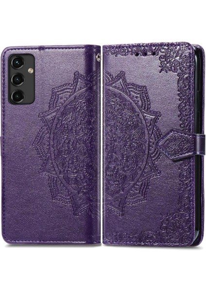 - 9117 Samsung A14 5g Flip Kapak Darbeye Zarif Desen Deri (Yurt Dışından)