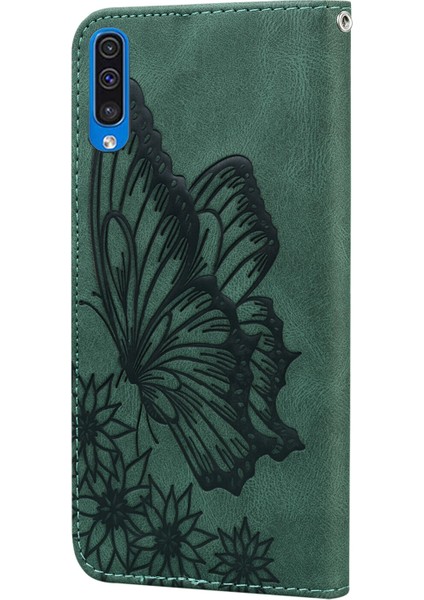 - 9117 Samsung Galaxy A50/A50S/A30S Kabartmalı Kelebek Çiçek Deri Folyo Cüzdan Bilek Kayışı Kart Yuvaları Tutucu Çevirmeli Telefon Kılıfı (Yurt Dışından) indirimleri