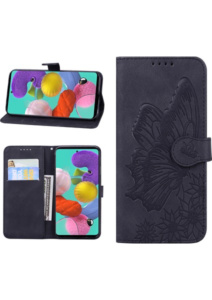 - 9117 Samsung Galaxy A50/A50S/A30S Kabartmalı Kelebek Çiçek Deri Folyo Cüzdan Bilek Kayışı Kart Yuvaları Tutucu Çevirmeli Telefon Kılıfı (Yurt Dışından) fiyatları