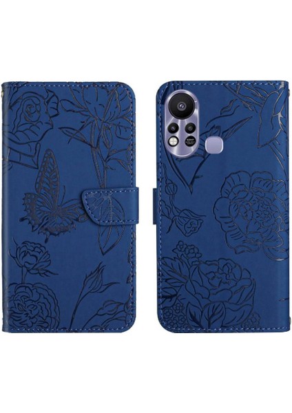 - 9117 Bilek Kayışı Çiçekler ile Infinix Sıcak 11S Pu Deri Flip Kapak Için Kılıf (Yurt Dışından)