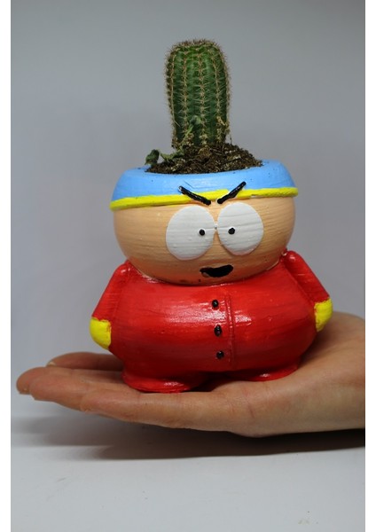 Cactus Garden Eric Cartman Dekoratif Saksı + Canlı Bitki Sukulent