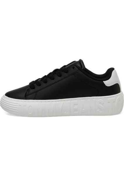 Tjw Leather Cupsole Ess Siyah Kadın Sneaker