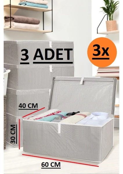 3 Adet Mega Kutu Hurç ( Saklama Kutusu )60*40*30 cm