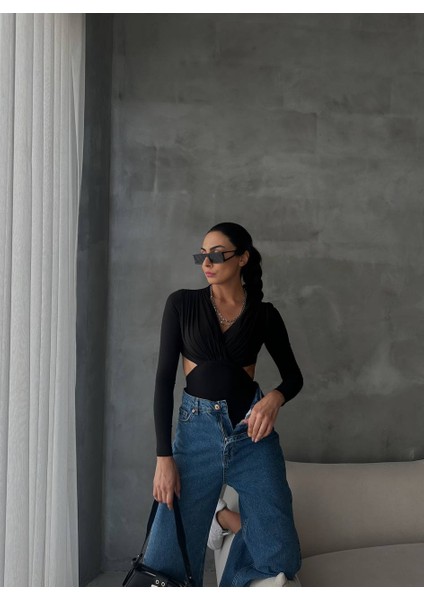 Kadın Siyah Sırt Detay Bodysuit fiyatları