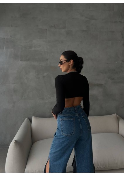 Kadın Siyah Sırt Detay Bodysuit modelleri