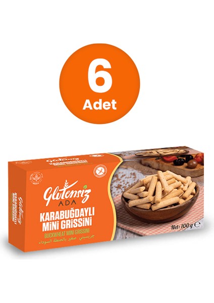 Glutensiz Ada Glutensiz Karabuğdaylı Mini Grissini 100 gr (6 Adet)